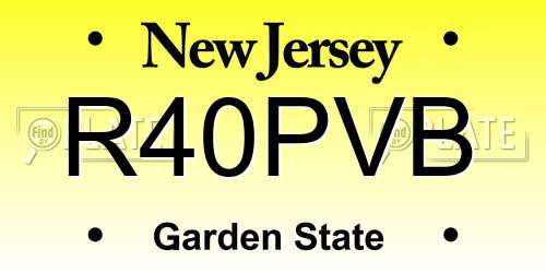 R40PVB New Jersey License Plate