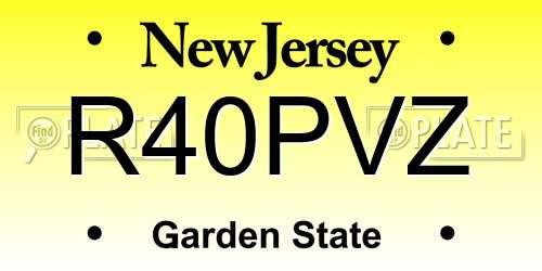 R40PVZ New Jersey License Plate