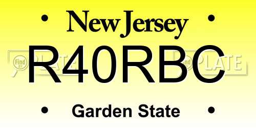 R40RBC New Jersey License Plate