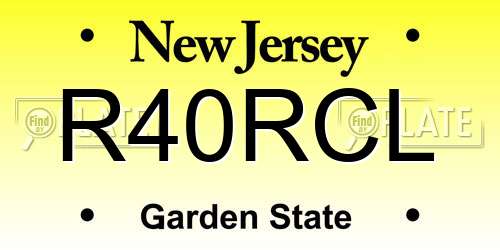 R40RCL New Jersey License Plate