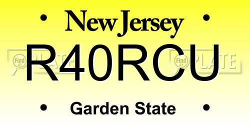 R40RCU New Jersey License Plate