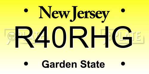 R40RHG New Jersey License Plate