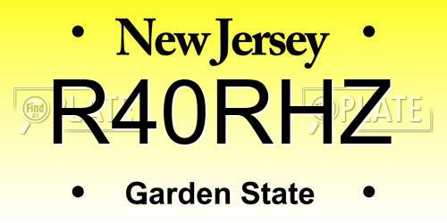 R40RHZ New Jersey License Plate