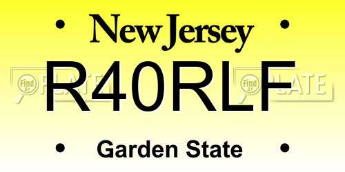 R40RLF New Jersey License Plate