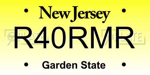 R40RMR New Jersey License Plate