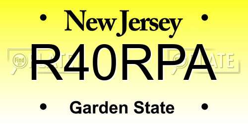 R40RPA New Jersey License Plate