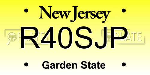 R40SJP New Jersey License Plate