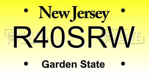 R40SRW New Jersey License Plate