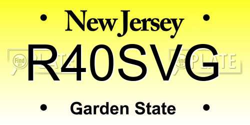 R40SVG New Jersey License Plate