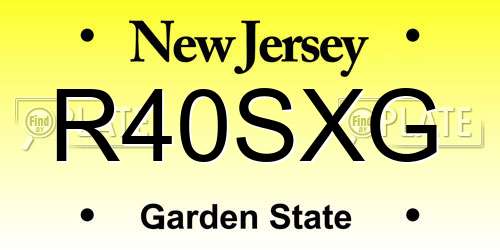 R40SXG New Jersey License Plate