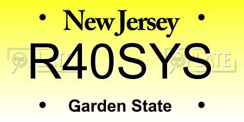 R40SYS New Jersey License Plate