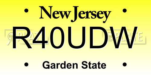 R40UDW New Jersey License Plate
