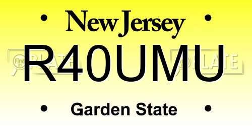 R40UMU New Jersey License Plate