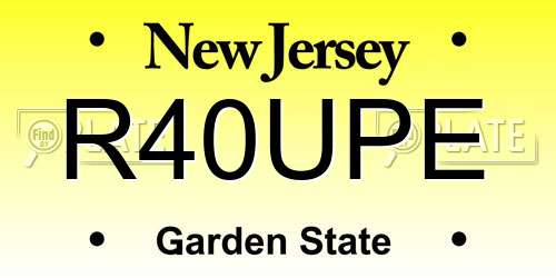 R40UPE New Jersey License Plate