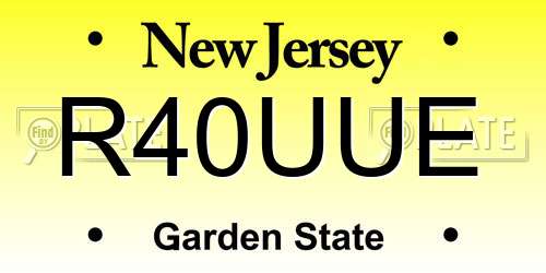 R40UUE New Jersey License Plate