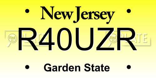 R40UZR New Jersey License Plate