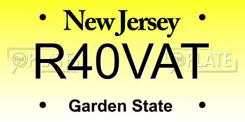 R40VAT New Jersey License Plate