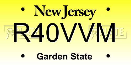 R40VVM New Jersey License Plate