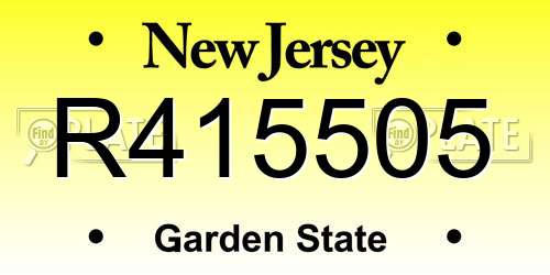 R415505 New Jersey License Plate