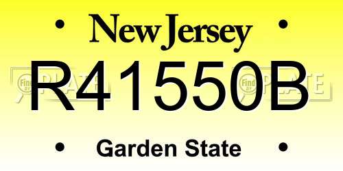 R41550B New Jersey License Plate