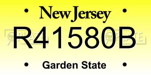 R41580B New Jersey License Plate