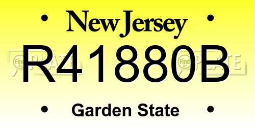 R41880B New Jersey License Plate
