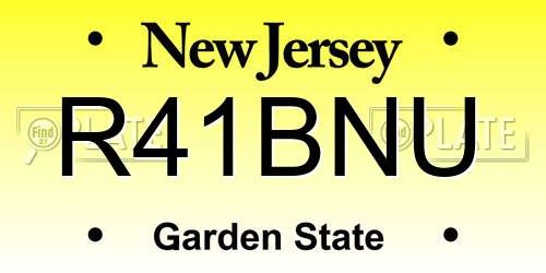 R41BNU New Jersey License Plate