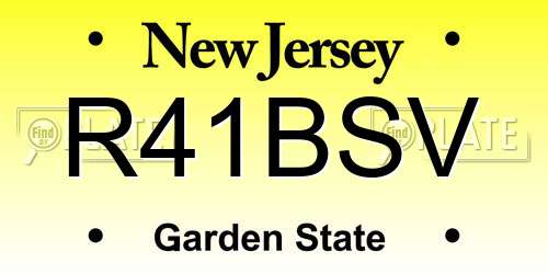R41BSV New Jersey License Plate