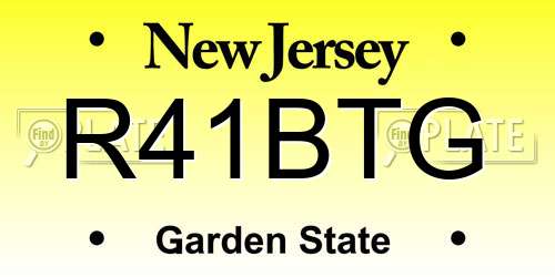 R41BTG New Jersey License Plate