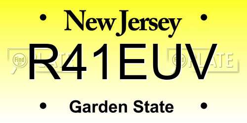 R41EUV New Jersey License Plate