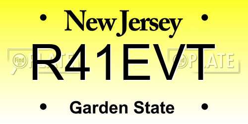 R41EVT New Jersey License Plate