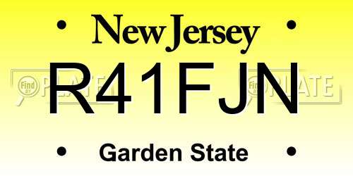 R41FJN New Jersey License Plate