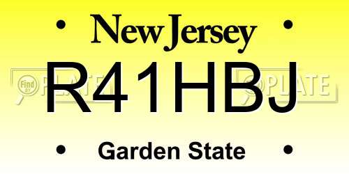 R41HBJ New Jersey License Plate