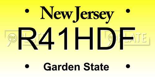 R41HDF New Jersey License Plate