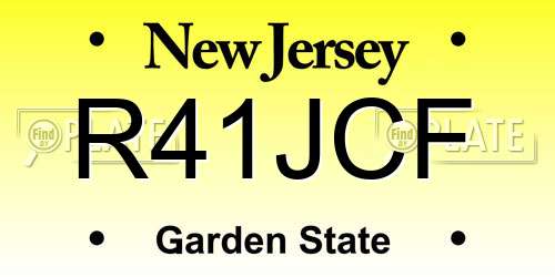 R41JCF New Jersey License Plate