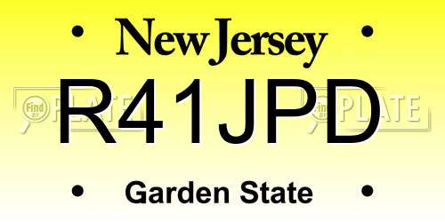 R41JPD New Jersey License Plate