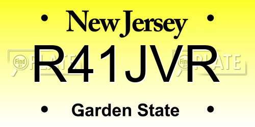 R41JVR New Jersey License Plate