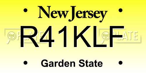 R41KLF New Jersey License Plate