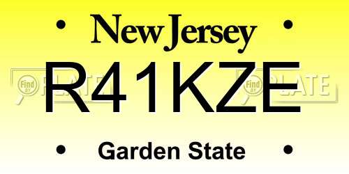 R41KZE New Jersey License Plate