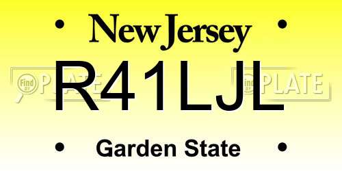 R41LJL New Jersey License Plate