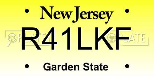 R41LKF New Jersey License Plate