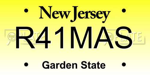 R41MAS New Jersey License Plate