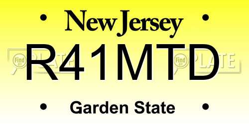 R41MTD New Jersey License Plate
