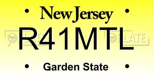 R41MTL New Jersey License Plate