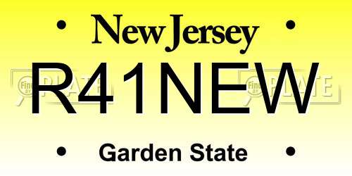 R41NEW New Jersey License Plate