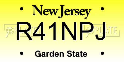 R41NPJ New Jersey License Plate