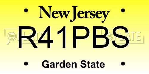 R41PBS New Jersey License Plate