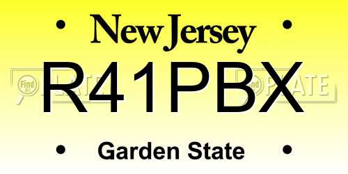 R41PBX New Jersey License Plate