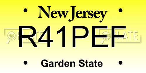 R41PEF New Jersey License Plate
