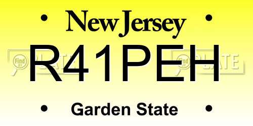 R41PEH New Jersey License Plate